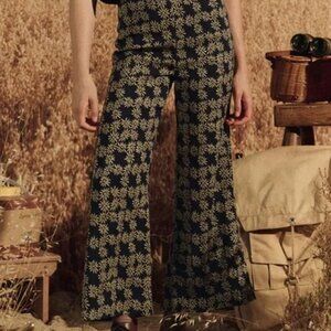 Floral Print Navy Pants